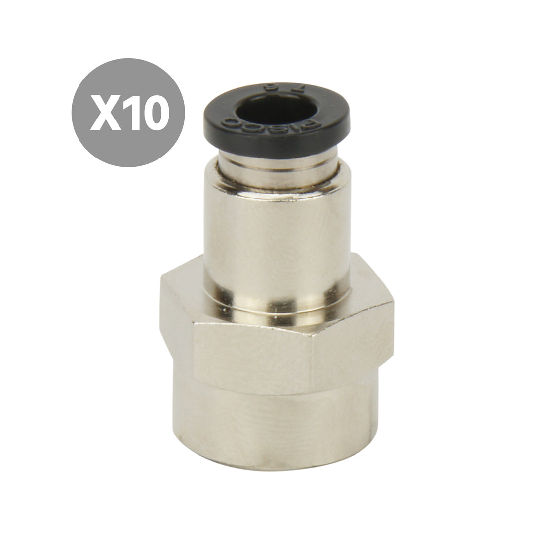 8mmxRc1/8'' femelle droite à emboîtement [10 pièces].