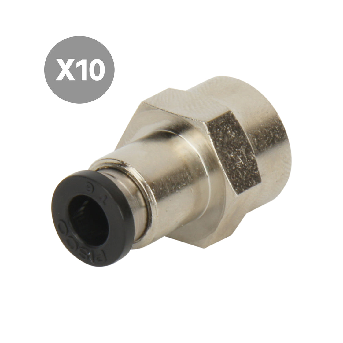 4mmxRc1/4'' femelle droite à emboîtement [10 pièces].