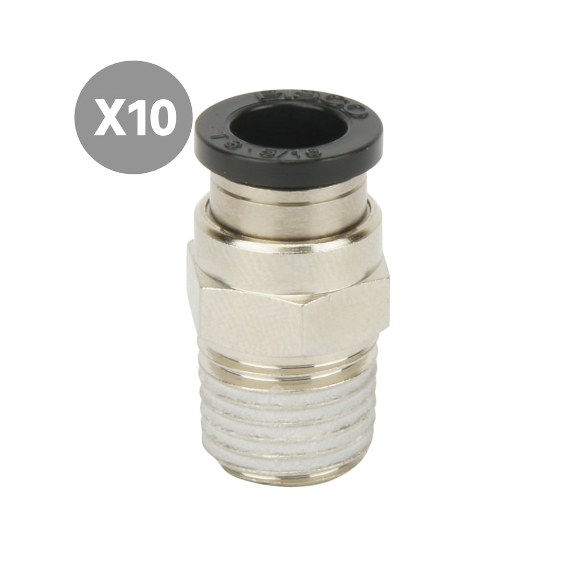 4mmxR1/8'' droit Push Fit [10 pièces].
