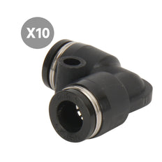 Raccord union coude 6 mm à enfoncer [10 pièces].
