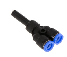 Raccord enfichable en Y 6mm x 6mm avec bouchon PBT NBR Conception compacte [2 Pièces].