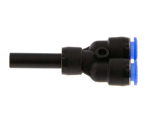 Raccord enfichable en Y 6mm x 6mm avec bouchon PBT NBR Conception compacte [2 Pièces].