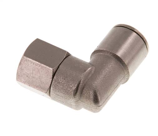Raccord enfichable coudé 90deg 10mm x G1/4'' avec filets femelles Laiton NBR Rotatif