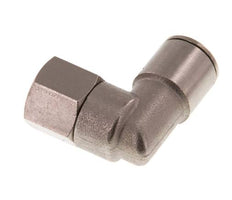 Raccord enfichable coudé 90deg 10mm x G1/4'' avec filets femelles Laiton NBR Rotatif