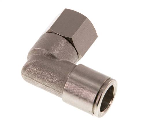 Raccord enfichable coudé 90deg 10mm x G1/4'' avec filets femelles Laiton NBR Rotatif