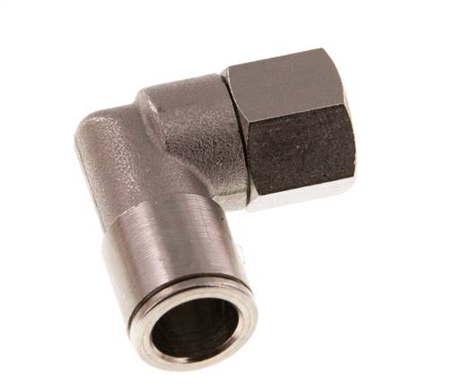 Raccord enfichable coudé 90deg 10mm x G1/4'' avec filets femelles Laiton NBR Rotatif