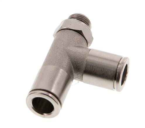 raccord enfichable en T à angle droit 8mm x G1/8'' avec filets mâles Laiton NBR Rotatif