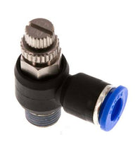 Coude de sortie de compteur du silencieux Flow Control 6 mm - R1/8'' laiton/PA 66