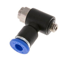 Coude de sortie de compteur du silencieux de contrôle du débit 4 mm - M5 Laiton/PA 66 Vis fendue