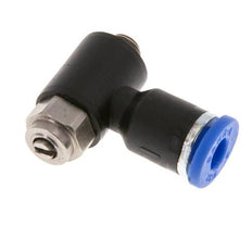 Coude de sortie de compteur du silencieux de contrôle du débit 4 mm - M5 Laiton/PA 66 Vis fendue