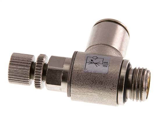 Vanne de régulation de débit Coude d'entrée 10 mm - G1/4'' Vis moletée en laiton
