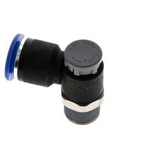 Vanne de régulation de débit Coude de sortie de compteur 12 mm - R3/8'' Laiton/ Contre-écrou PA 66