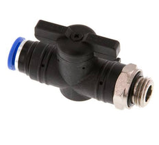 Vanne à boule droite à 2 voies 8 mm - G1/4'' plastique/laiton