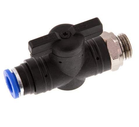 Vanne à boule droite à 2 voies 8 mm - G1/4'' plastique/laiton