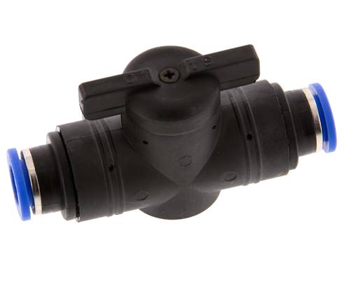 Vanne à boule droite à 2 voies 10 mm Plastique/laiton