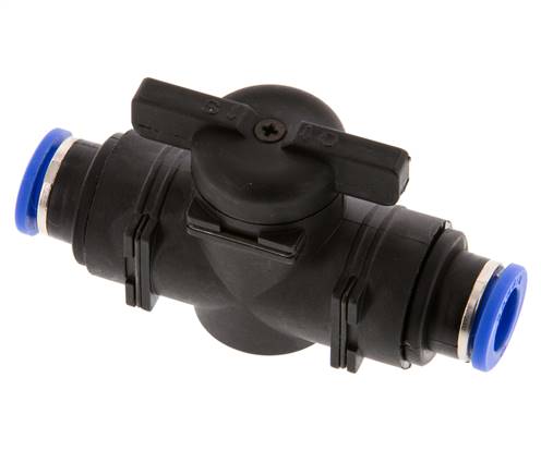 Vanne à boule droite à 2 voies 10 mm Plastique/laiton