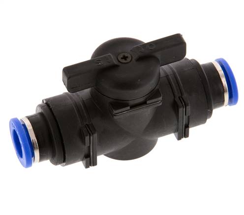Vanne à boule droite à 2 voies 10 mm Plastique/laiton