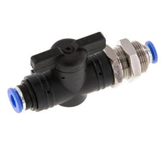 Vanne à boisseau sphérique droite à 2 voies 6 mm Bulkhead en plastique/laiton