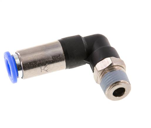 Raccord à Enfoncer 8mm & R1/4'' Mâle Coude Autobloquant en Laiton/PBT 0-10bar (0-145psi