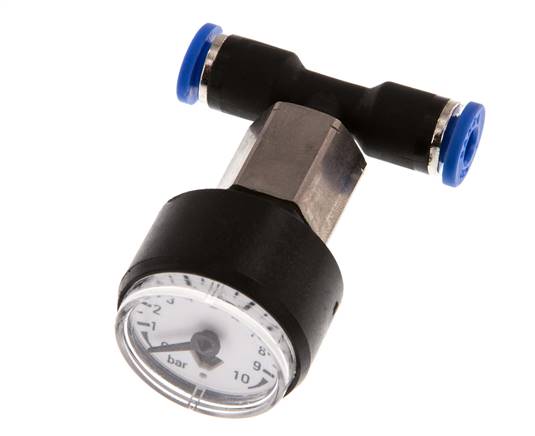Manomètre Union 4mm droit 0-10 bar (0-145psi)