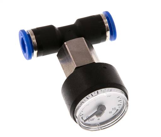 Manomètre 6mm Union Droit 0-16 bar (0-232psi)