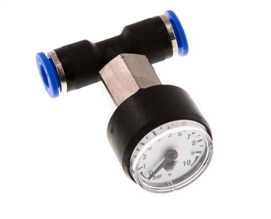 Manomètre 6mm Union Straight 0-10 bar (0-145psi)