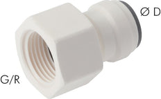 Raccord enfichable 1/4'' x 1/8'' NPT avec filets femelles POM EPDM [10 pièces].