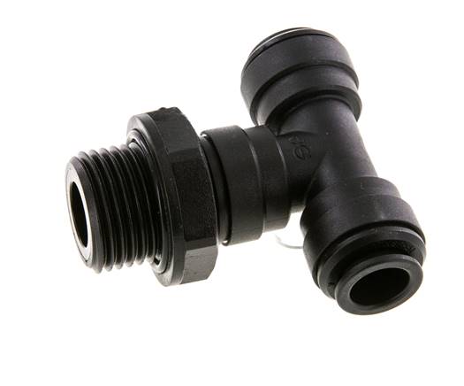 Té en ligne 10mm x G1/2'' Raccord enfichable à filets mâles Laiton NBR Rotatif