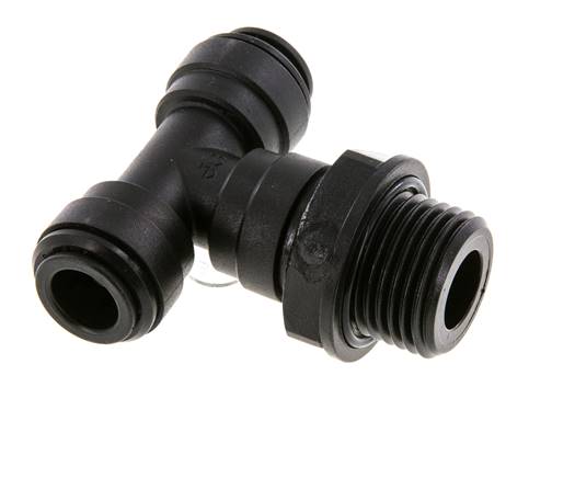 Té en ligne 10mm x G1/2'' Raccord enfichable à filets mâles Laiton NBR Rotatif