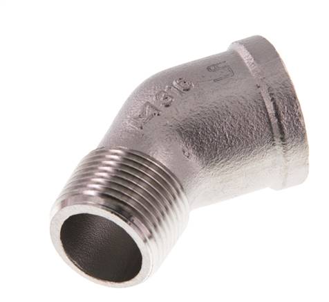 Rp 3/4'' x R 3/4'' F/M Raccord coudé 45° en acier inoxydable 16 Bar