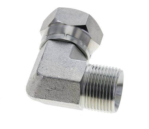 Raccord coudé 90° en acier zingué G 1'' M/F 150 Bar - Hydraulique