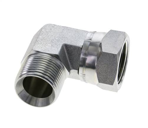 Raccord coudé 90° en acier zingué G 1'' M/F 150 Bar - Hydraulique
