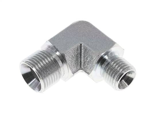 Raccord réducteur angulaire 90deg G3/8'' x G1/2'' Acier haute pression 60° Cône 325bar (4566.25psi) Hydraulique