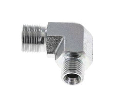 Raccord réducteur angulaire 90deg G3/8'' x G1/2'' Acier haute pression 60° Cône 325bar (4566.25psi) Hydraulique