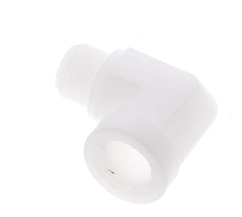 Raccord coudé 90deg G3/8'' mâle x femelle Polypropylène (pp) 10bar (140.5psi) FDA