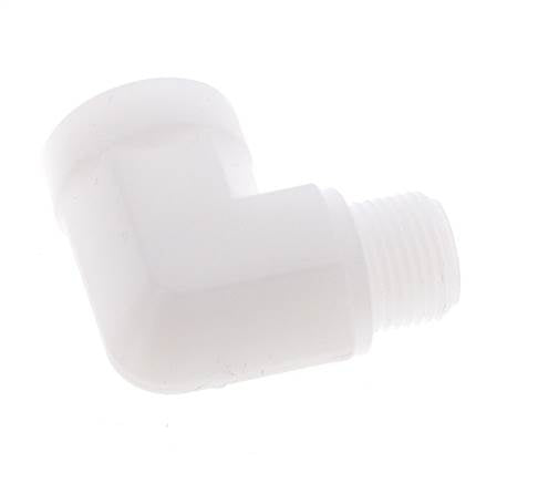 Raccord coudé 90deg G3/8'' mâle x femelle Polypropylène (pp) 10bar (140.5psi) FDA