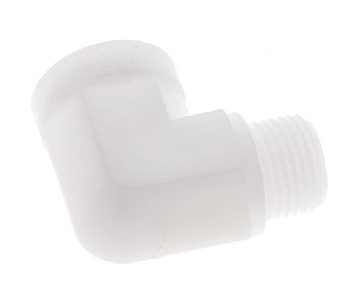 Raccord coudé 90deg G1/2'' mâle x femelle Polypropylène (pp) 10bar (140.5psi) FDA