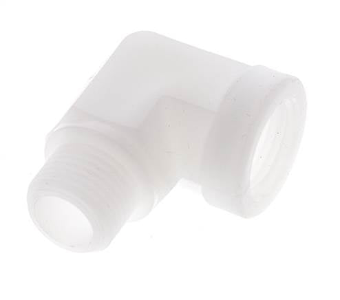 Raccord coudé 90deg G1/2'' mâle x femelle Polypropylène (pp) 10bar (140.5psi) FDA