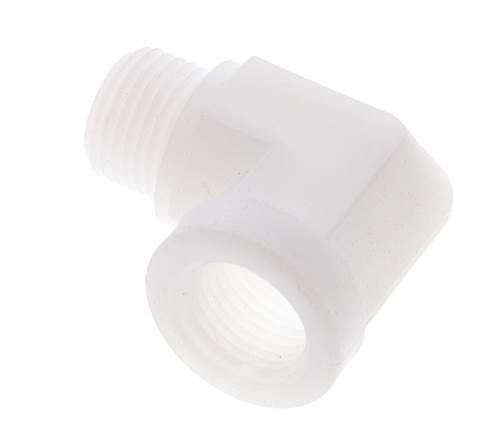 Raccord coudé 90deg G1/2'' mâle x femelle Polypropylène (pp) 10bar (140.5psi) FDA