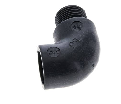 Raccord coudé 90deg G3/4'' mâle x femelle Polypropylène (pp) 10bar (140.5psi) FDA