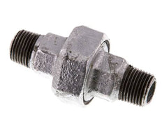 R 1/2'' Fonte zinguée Embout double 3 pièces à étanchéité conique 25 Bar