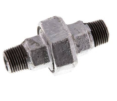 R 1/2'' Fonte zinguée Embout double 3 pièces à étanchéité conique 25 Bar