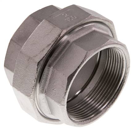 Rp 2'' Acier inoxydable Mamelon double 3-pièces avec joint conique 16 Bar
