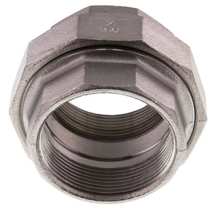 Rp 2'' Acier inoxydable Mamelon double 3-pièces avec joint conique 16 Bar