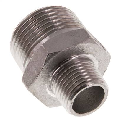 R 1'' x R 1/2'' Mamelon double en acier inoxydable 16 Bar