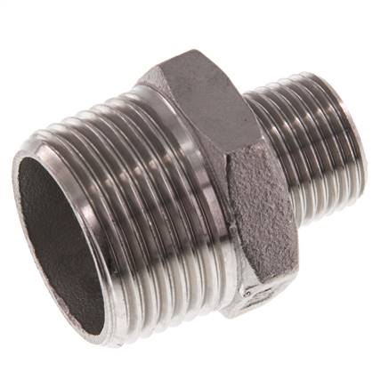 R 1'' x R 1/2'' Mamelon double en acier inoxydable 16 Bar