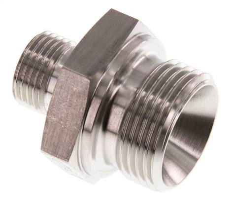 G 1'' x G 1/2'' Acier inoxydable Double Mamelon 345 Barre - Hydraulique