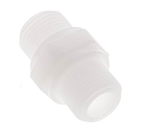Mamelon double G3/8'' Polypropylène (pp) 10bar (140.5psi) FDA 22mm Hex