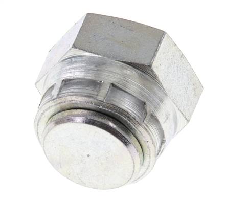 Capuchon d'extrémité G3/8'' en acier avec cône hexagonal externe 60° 425bar (5971.25psi) hydraulique [2 pièces].