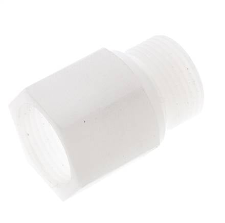 Extension filetée G3/4'' mâle x femelle PVDF 10bar (140.5psi) FDA 32mm Hex